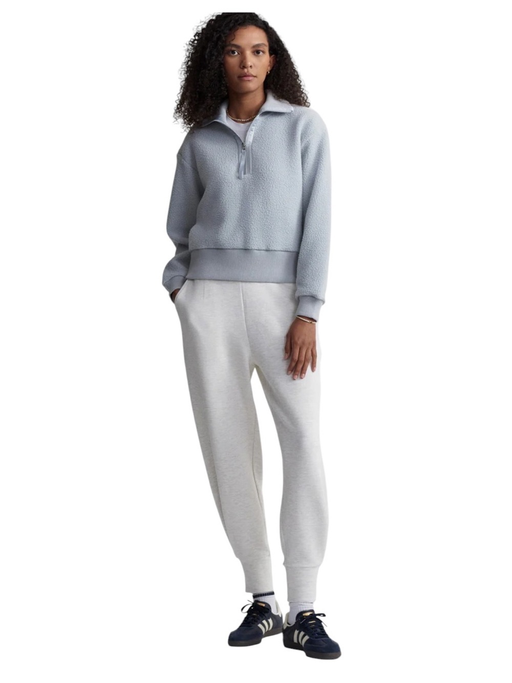 Varley Roselle Half-Zip Fleece Pullover Top Sweatshirt Pearl Blue Size S - Picture 15 of 15
